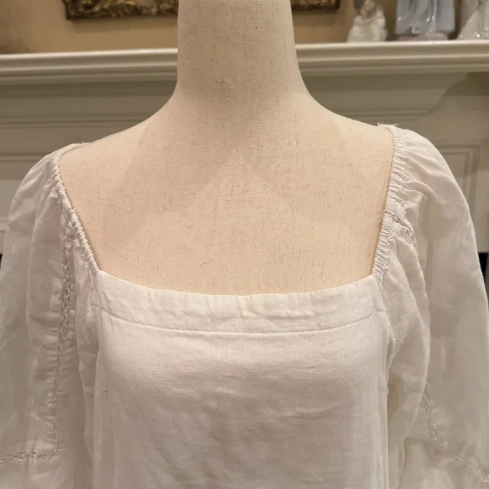 Free People White Boho Peasant Mini Dress – Size Small - Picture 2 of 12